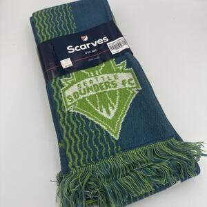Seattle Sounders MLS Game Day Match Scarves 2 Pack Green & Blue 100% Acrylic